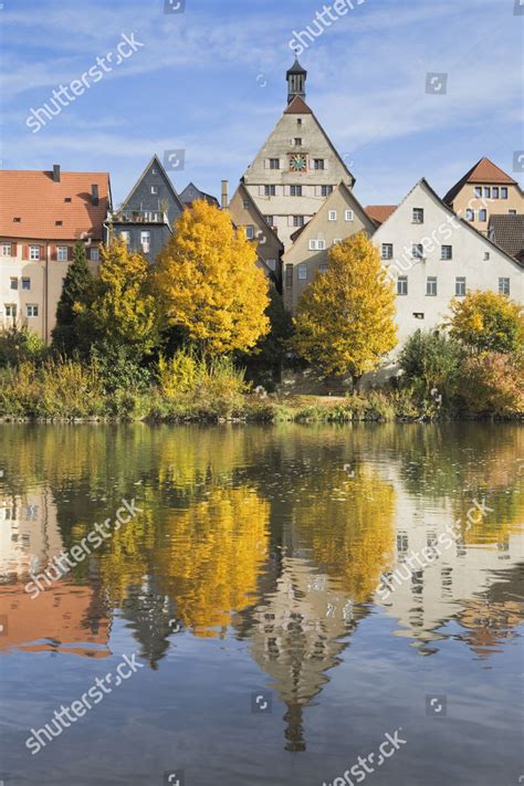 cityscape besigheim neckar neckar river autumn editorial stock photo