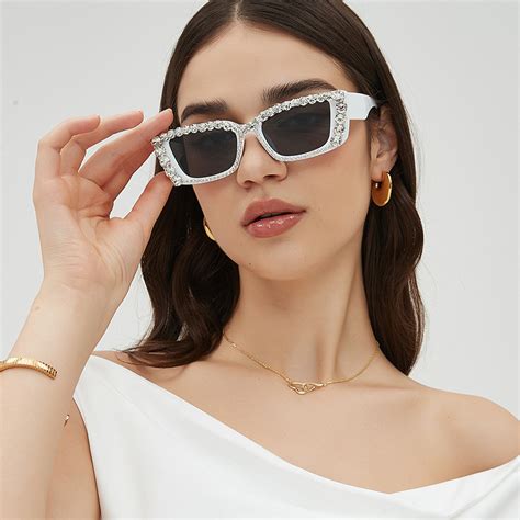 Fashion New Style European American Style Unique Ocean Piece Diamond Ladies Sunglasses Shopee