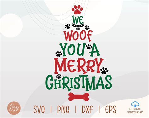 Christmas Paw Svg Bundle We Woof You A Merry Christmas Svg Etsy