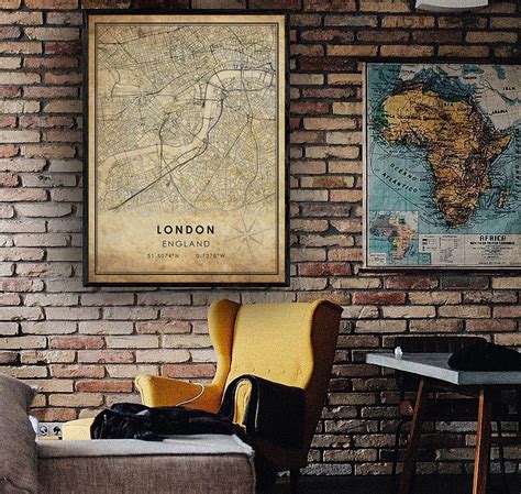 London Vintage Map Print London Map England Map Art - Etsy