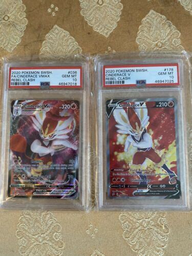 Mavin Cinderace Vmax 2020 Pokemon Rebel Clash Cinderace V Psa 10 Gem Mint