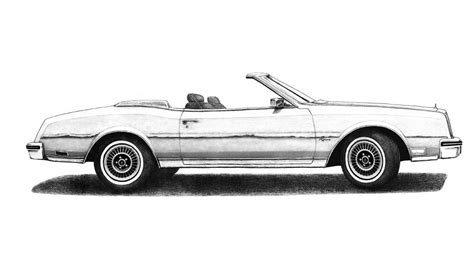 1982 White Buick Riviera Turbo Convertible Drawing By Nick Toth Fine