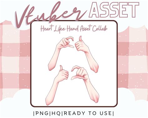 Vtuber Asset Like Heart Hand Asset Etsy