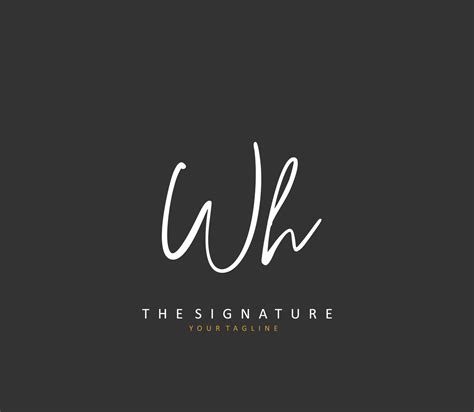 W H Wh Initial Letter Handwriting And Signature Logo A Concept