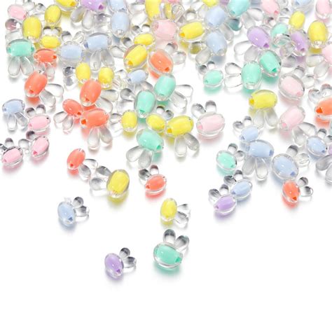 St Kunkka Pcs Acrylic Transparent Beads Color Mixed Transparent