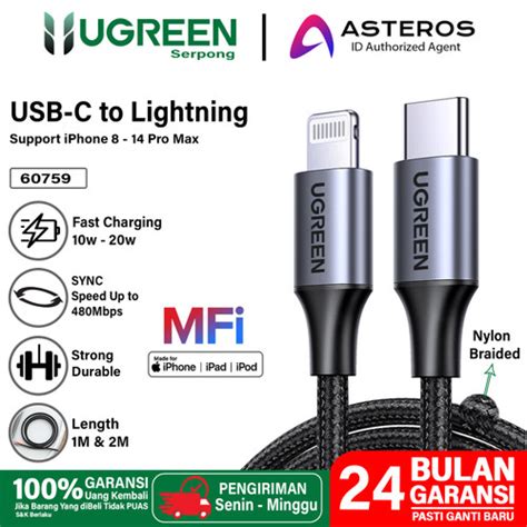 Jual Ugreen Kabel Iphone Mfi Usb C To Lightning Nylon Braided Fast