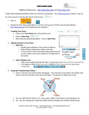 Fillable Online Prezi Quick Guide Fax Email Print Pdffiller