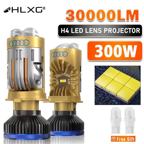 HLXG H4 LED Projector Headlight Projector Lens With Fan Cooling 1700W