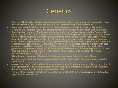 Ppt Fundamentals Of Genetics Powerpoint Presentation Free Download