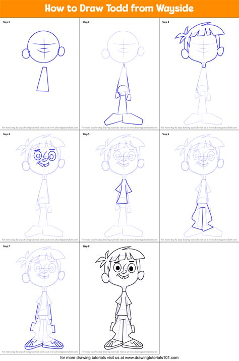 How To Draw Todd From Wayside Printable Step By Step Drawing Sheet