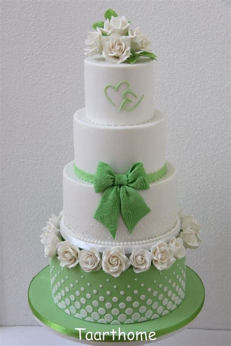 Weddingcake green white | Wedding cakes, Just cakes, Cake