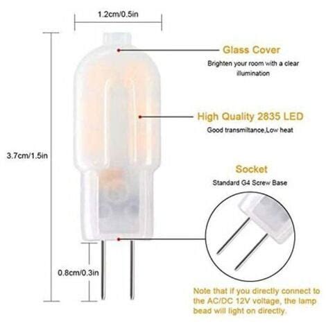 G4 LED Ampoule 5 Pack 15W Ampoules Halogènes Équivalentes Ampoule LED