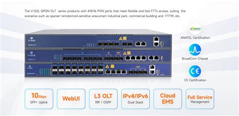 SYSCOM Colombia V1600G 1B V SOL OLT De 8 Puertos GPON Con 8 Puertos