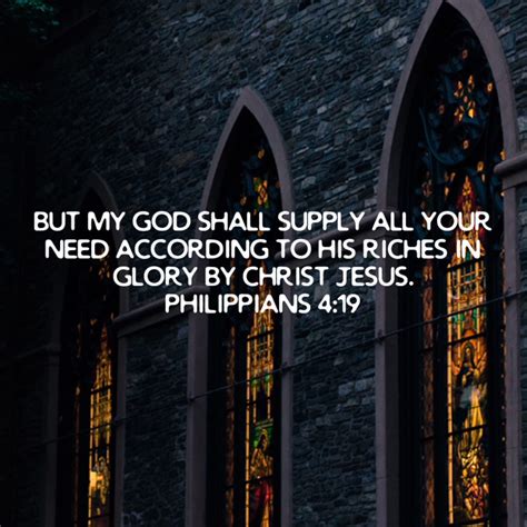 Philippians But My God Shall Supply All Your Need According To His