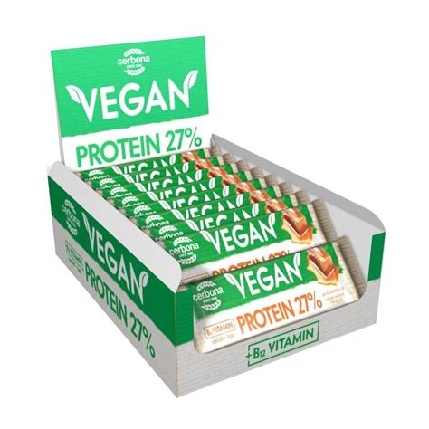 Baton Proteic Vegan Cu Arom De Caramel S Rat Cu Glazur De