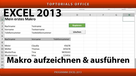 Makro Erstellen Und Ausf Hren Ganz Einfach Excel Youtube
