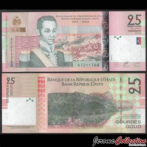 Haiti Billet De 25 Gourdes Général Nicolas Geffrard 2004