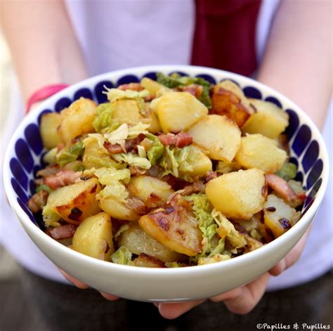 Poêlée de pommes de terre sautées et chou vert