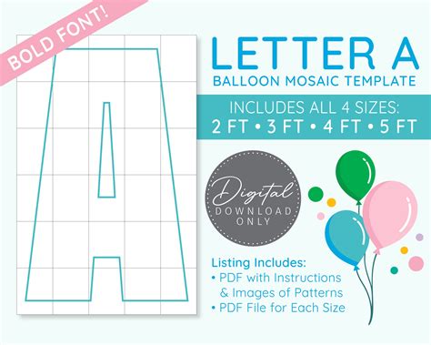 Printable Free Balloon Mosaic Template