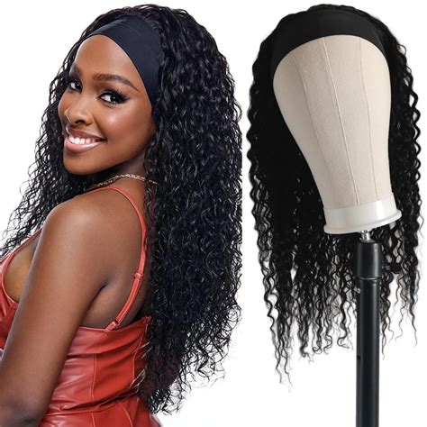 Amazon Hullran Headband Wig Human Hair Water Wave Glueless Wig