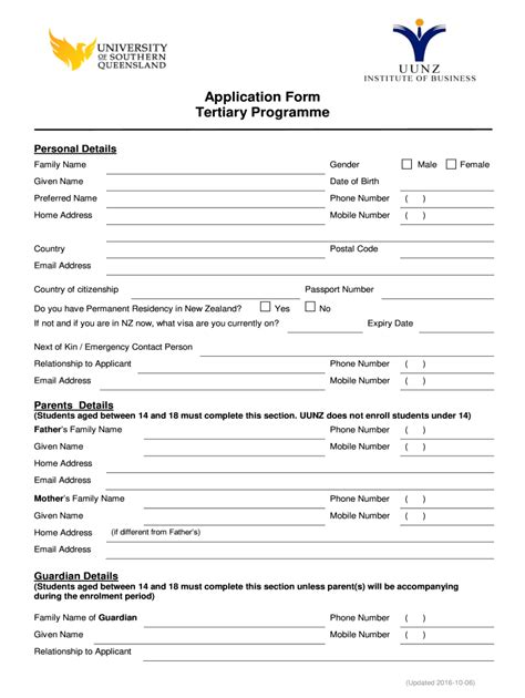 Fillable Online Application Form Tertiary Programme Fax Email Print