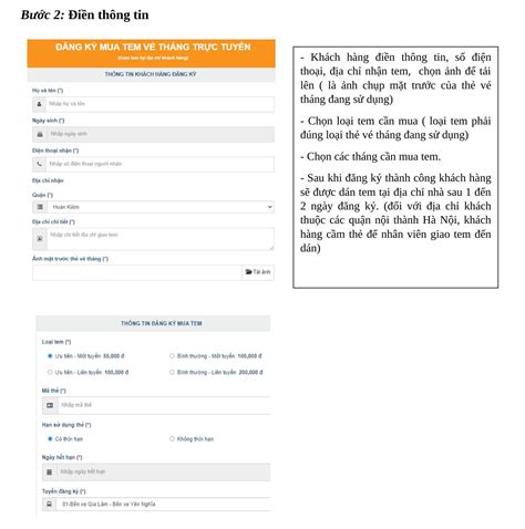 Mẫu Đơn Đăng Ký Vé Tháng Xe Bus Hướng Dẫn Vào Làm Đơn