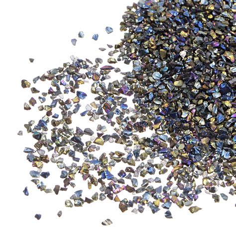 Uxcell 20g Crushed Glass Chips 1 3mm Irregular Metallic Glitter Glass Stone Dark Colorful