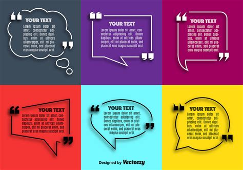 Vector Quote Speech Bubble Set 110088 Vector Art at Vecteezy