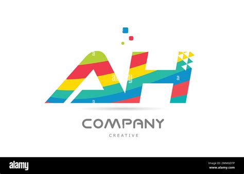 Ah Colorful Alphabet Letter Logo Icon Design Combination Colored