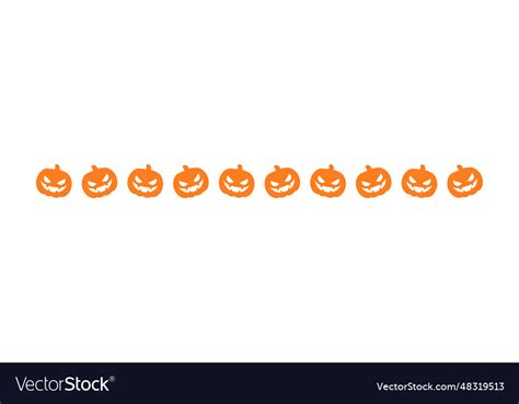 Separator Border Line Of Cute Jack O Lanterns Vector Image