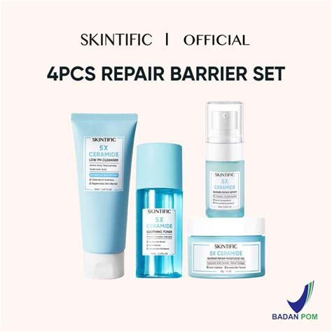 Jual Skintific 4 Pcs Paket Skincare With Serum Repair Barrier Set Di