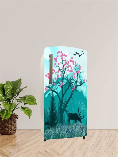 Wallpaper Mart Single Door Fridge Decorative Vinyl Sticker Wrap Size