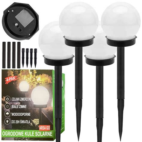 4x LAMPA SOLARNA KULA LAMPKI SOLARNE DO OGRODU OGRODOWE KULE WBIJANE