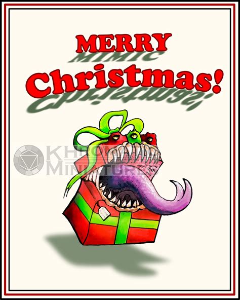 Dnd Mimic Christmas Card Dandd Holiday Card Etsy