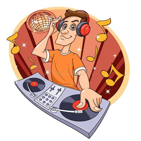 DJ Que Juega Música En Club Ilustración del Vector Ilustración de