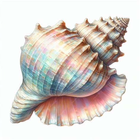 Premium Photo | A drawing of a sea shell with colorful stripes