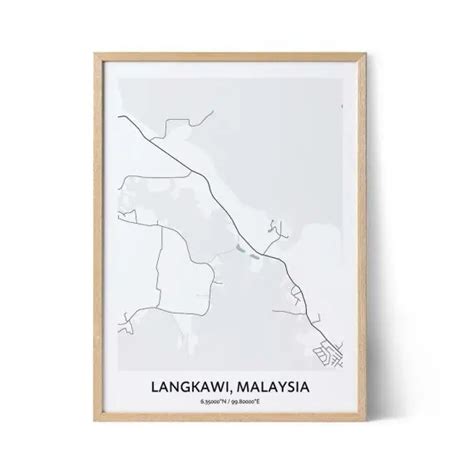 Langkawi Map Poster Your City Map Art Positive Prints