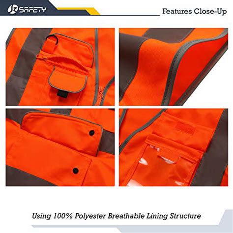 Getuscart Jksafety Pockets Class High Visibility Zipper Front