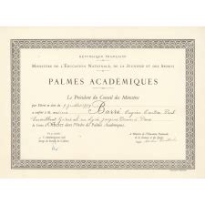 Diplôme d Officier dans l Ordre des Palmes Académiques Musée