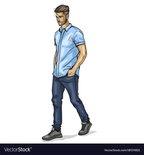 Man Model Royalty Free Vector Image Vectorstock