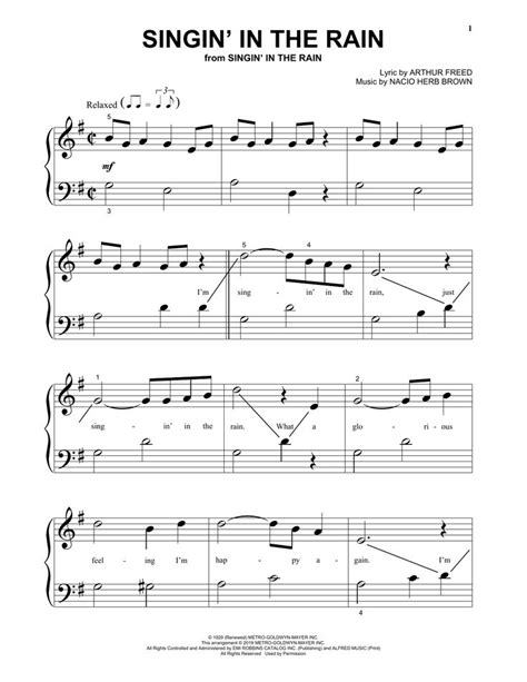 Sheet Music With The Words Singin In The Rain