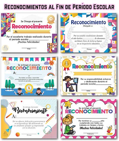 Reconocimientos a Niños Editables PDF