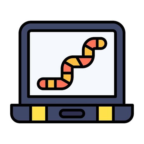 Premium Vector Computer Worm Flat Illustration