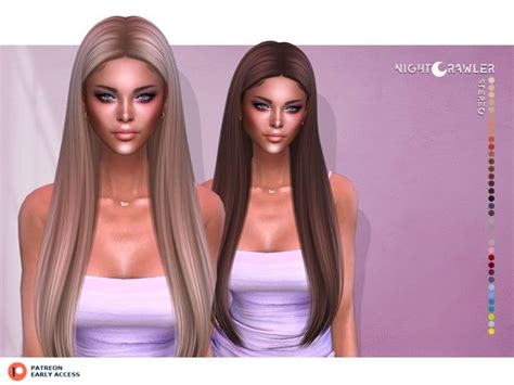 STEREO HAIR Nightcrawler Sims Hair Sims 4 Black Hair Straight