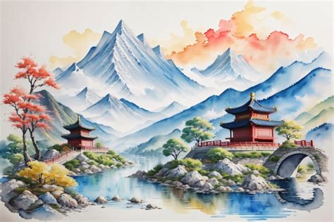 Watercolor Painting Of Mountain Free Stock Photo Public Domain Pictures