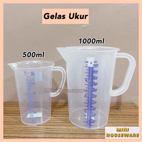 Jual Gelas Ukur 500ml Gelas Ukur 1 Liter Gelas Ukur Takaran Plastik