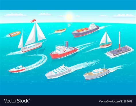 Water transport collection Royalty Free Vector Image