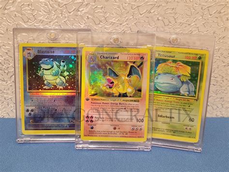 First Edition Charizard Blastoise Venusaur Set Pokemon Etsy