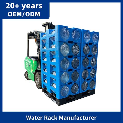 Tier Gallon Water Bottle Storage Stackable Blue Liter Holder Hdpe