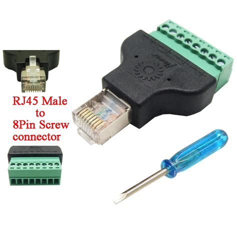 Conector Rj A Adaptador De Terminal De Tornillo Divisor Rj Macho A